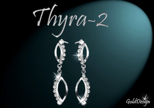 Thyra II - náušnice rhodium